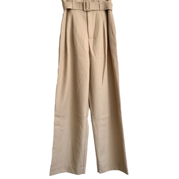 H&M TREND Wool Blend High Waisted Belted Trousers - Picture 6 of 6